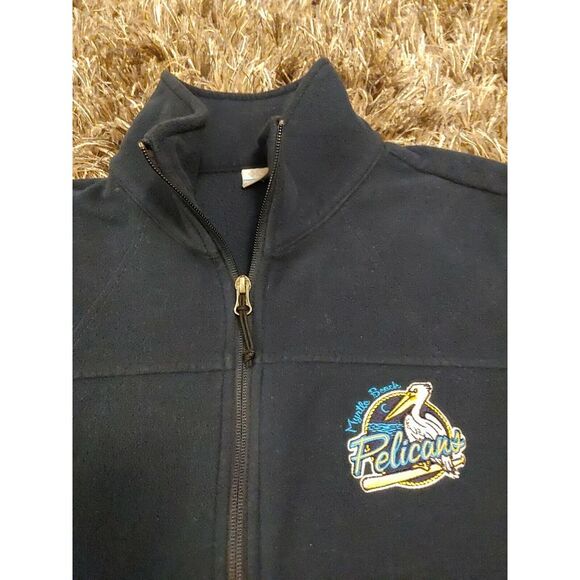 Columbia Sweater Womens LG Blue Full Zip Fleece Myrtle Beach‎ Pelicans Baseball - Picture 1 of 8